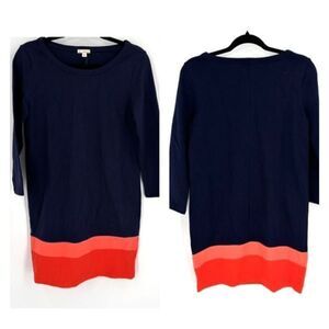 NWT Gap Colorblock Navy Blue & Coral Coastal New England Knee length dress XS